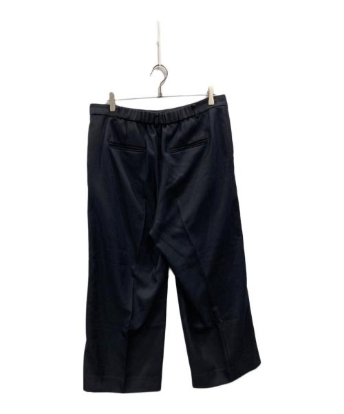23区（ニジュウサンク）23区 (ニジュウサンク) 【洗える】ウールライクカルゼ ノーカラージャケット/ワイドパンツセットアップ ブラック サイズ:ジャケット：48/パンツ：50の古着・服飾アイテム