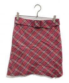 BURBERRY BLUE LABEL（バーバリー ブルー レーベル）の古着「ベルテッドノヴァチェックチェックスカート」｜ピンク