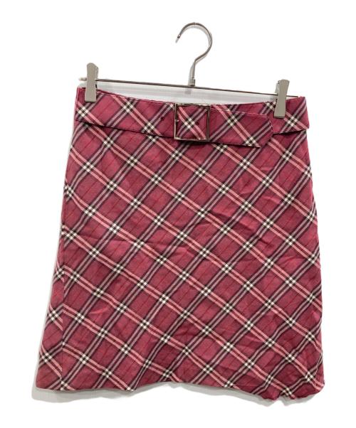 BURBERRY BLUE LABEL（バーバリー ブルー レーベル）BURBERRY BLUE LABEL (バーバリー ブルー レーベル) ベルテッドノヴァチェックチェックスカート ピンク サイズ:38の古着・服飾アイテム