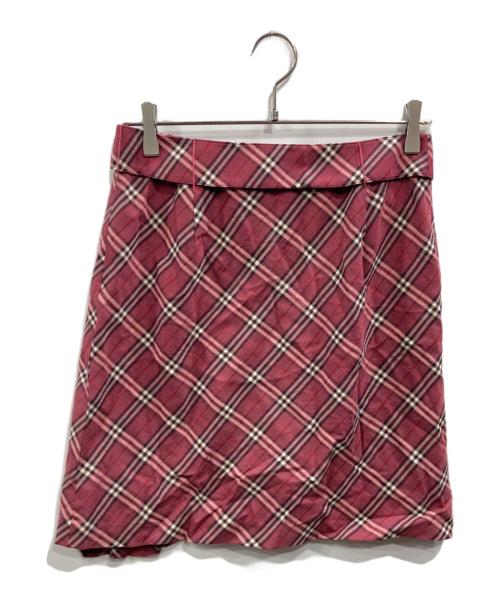 BURBERRY BLUE LABEL（バーバリー ブルー レーベル）BURBERRY BLUE LABEL (バーバリー ブルー レーベル) ベルテッドノヴァチェックチェックスカート ピンク サイズ:38の古着・服飾アイテム