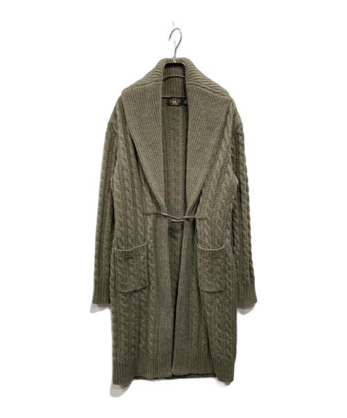 RRL（ダブルアールエル）RRL (ダブルアールエル) カシミヤ混 ショールカラーロングカーディガン カーキ サイズ:3の古着・服飾アイテム