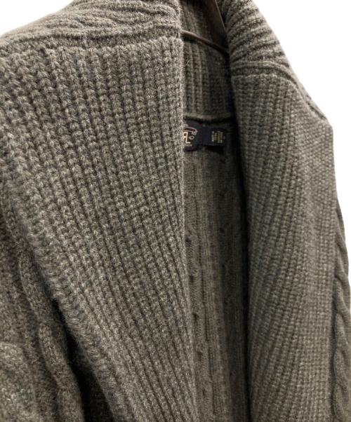 RRL（ダブルアールエル）RRL (ダブルアールエル) カシミヤ混 ショールカラーロングカーディガン カーキ サイズ:3の古着・服飾アイテム