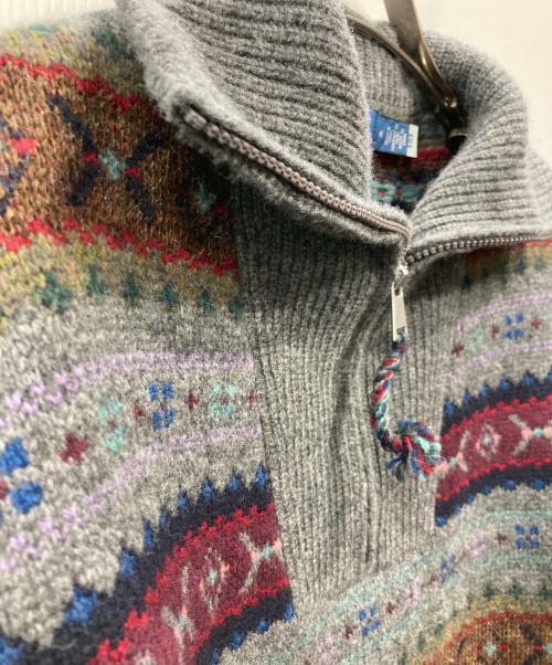 POLO RALPH LAUREN（ポロ・ラルフローレン）POLO RALPH LAUREN (ポロ・ラルフローレン) フェアアイルハーフジップニット グレー サイズ:Mの古着・服飾アイテム