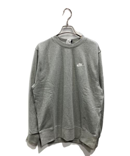 NIKE（ナイキ）NIKE (ナイキ) フレンチ テリー クルーネック 長袖スウェットシャツ グレー サイズ:Mの古着・服飾アイテム