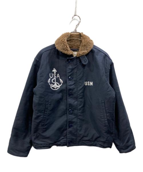 HOUSTON（ヒューストン）HOUSTON (ヒューストン) N-1 デッキジャケット CUSTOM ネイビー サイズ:40の古着・服飾アイテム
