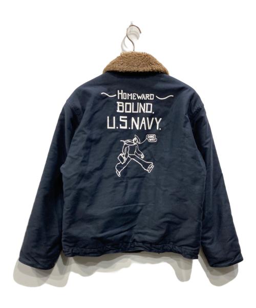 HOUSTON（ヒューストン）HOUSTON (ヒューストン) N-1 デッキジャケット CUSTOM ネイビー サイズ:40の古着・服飾アイテム