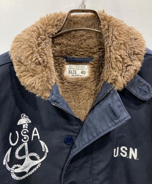 HOUSTON（ヒューストン）HOUSTON (ヒューストン) N-1 デッキジャケット CUSTOM ネイビー サイズ:40の古着・服飾アイテム