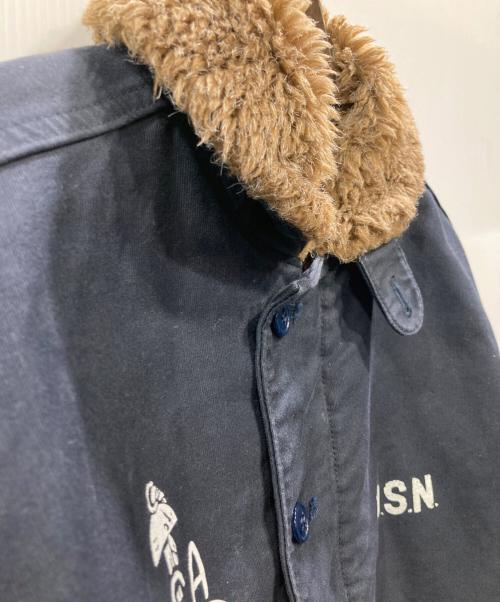 HOUSTON（ヒューストン）HOUSTON (ヒューストン) N-1 デッキジャケット CUSTOM ネイビー サイズ:40の古着・服飾アイテム