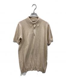 JOHN SMEDLEY（ジョンスメドレー）の古着「コットンカシミヤ ニットポロシャツ」｜ベージュ
