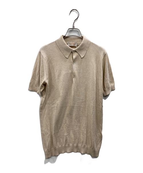 JOHN SMEDLEY（ジョンスメドレー）JOHN SMEDLEY (ジョンスメドレー) コットンカシミヤ ニットポロシャツ ベージュ サイズ:Sの古着・服飾アイテム
