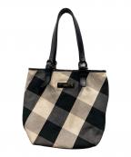 BURBERRYバーバリー）の古着「チェック キャンバストートバッグ」｜ブラック