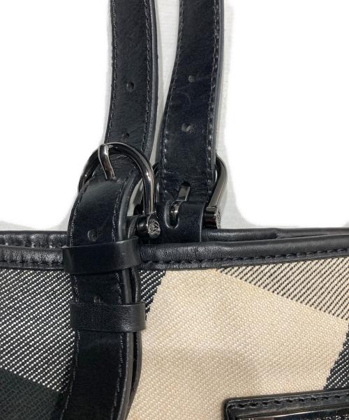 BURBERRY（バーバリー）BURBERRY (バーバリー) チェック キャンバストートバッグ ブラックの古着・服飾アイテム