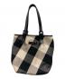 BURBERRY（バーバリー）の古着「チェック キャンバストートバッグ」｜ブラック