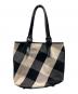 BURBERRY (バーバリー) チェック キャンバストートバッグ ブラック：13000円