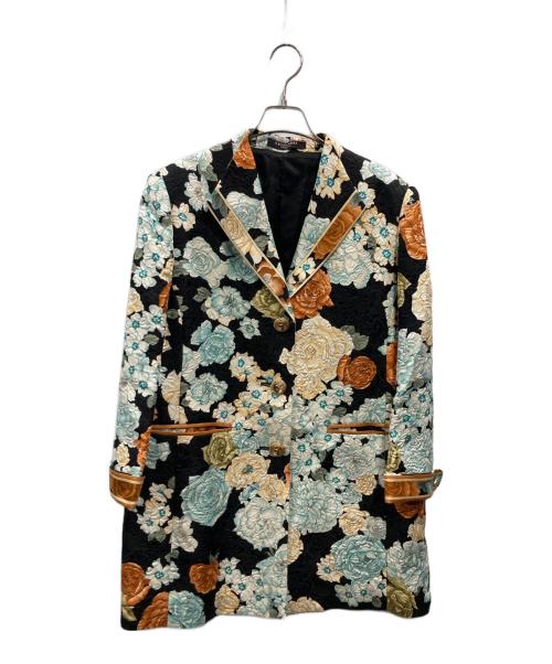 LEONARD FASHION（レオナールファッション）LEONARD FASHION (レオナールファッション) ウールシルク 花柄コート ブラック サイズ:11Rの古着・服飾アイテム