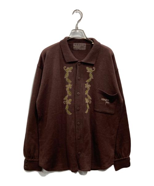 KENZO JEANS（ケンゾージーンズ）KENZO JEANS (ケンゾージーンズ) オールド襟付ニットカーディガン ブラウン サイズ:freeの古着・服飾アイテム
