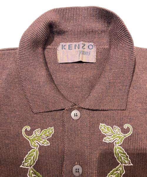 KENZO JEANS（ケンゾージーンズ）KENZO JEANS (ケンゾージーンズ) オールド襟付ニットカーディガン ブラウン サイズ:freeの古着・服飾アイテム