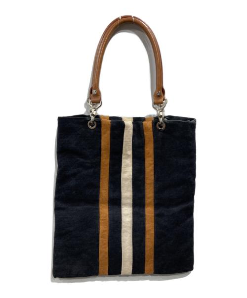 Vivienne Westwood（ヴィヴィアンウエストウッド）Vivienne Westwood (ヴィヴィアンウエストウッド) ヴィンテージストライプトートバッグ ブラックの古着・服飾アイテム