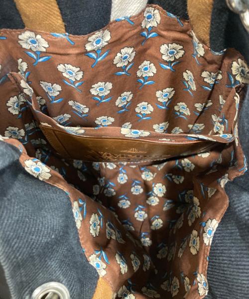 Vivienne Westwood（ヴィヴィアンウエストウッド）Vivienne Westwood (ヴィヴィアンウエストウッド) ヴィンテージストライプトートバッグ ブラックの古着・服飾アイテム