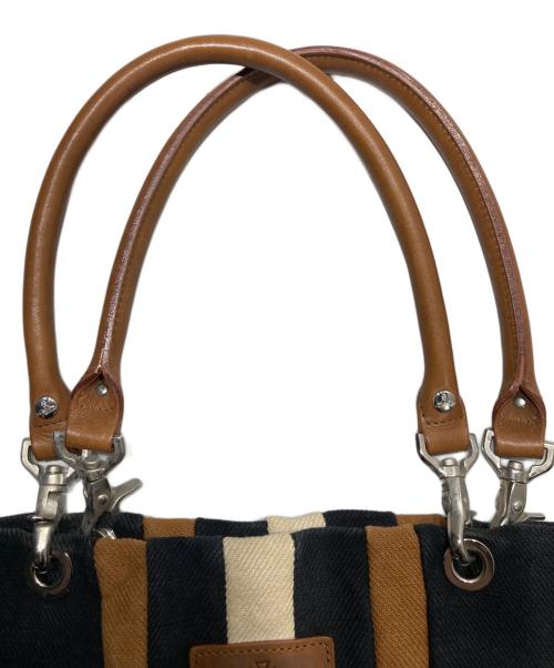 Vivienne Westwood（ヴィヴィアンウエストウッド）Vivienne Westwood (ヴィヴィアンウエストウッド) ヴィンテージストライプトートバッグ ブラックの古着・服飾アイテム