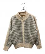 Christian Dior Sportsクリスチャン ディオールスポーツ）の古着「CDロゴ千鳥格子 カーディガン」｜ベージュ