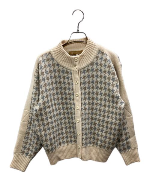 Christian Dior Sports（クリスチャン ディオールスポーツ）Christian Dior Sports (クリスチャン ディオールスポーツ) CDロゴ千鳥格子 カーディガン ベージュ サイズ:Sの古着・服飾アイテム
