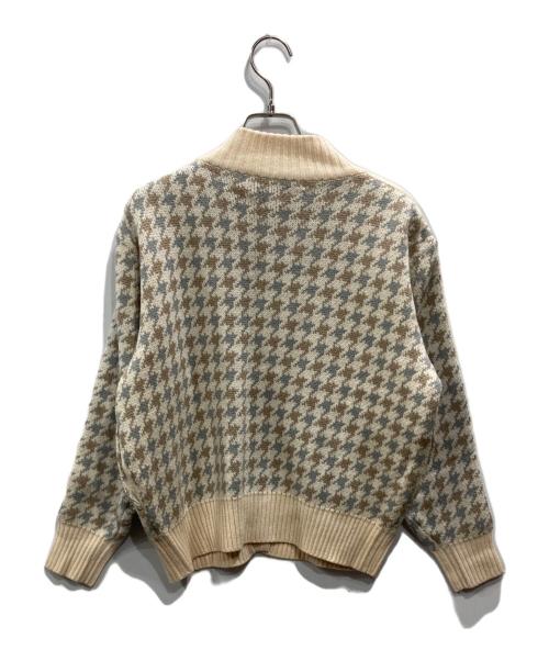 Christian Dior Sports（クリスチャン ディオールスポーツ）Christian Dior Sports (クリスチャン ディオールスポーツ) CDロゴ千鳥格子 カーディガン ベージュ サイズ:Sの古着・服飾アイテム