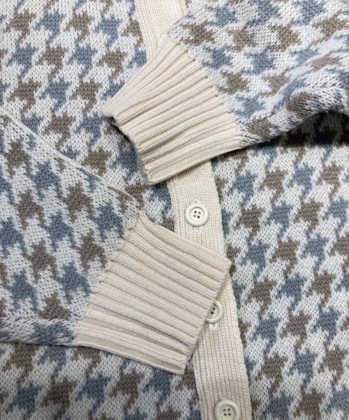 Christian Dior Sports（クリスチャン ディオールスポーツ）Christian Dior Sports (クリスチャン ディオールスポーツ) CDロゴ千鳥格子 カーディガン ベージュ サイズ:Sの古着・服飾アイテム