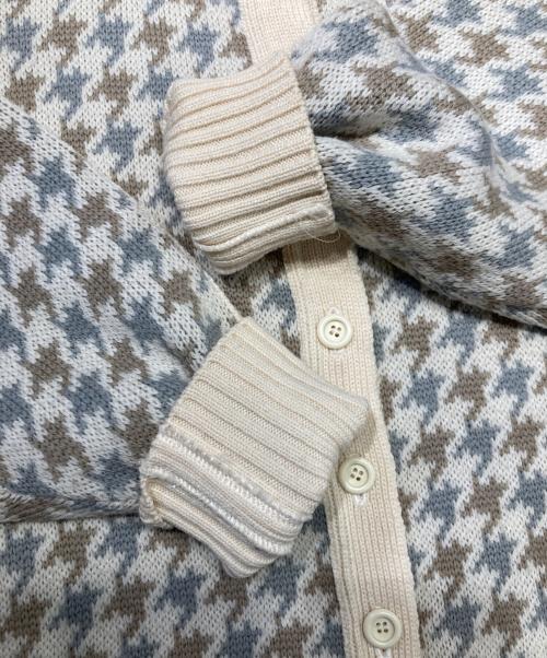 Christian Dior Sports（クリスチャン ディオールスポーツ）Christian Dior Sports (クリスチャン ディオールスポーツ) CDロゴ千鳥格子 カーディガン ベージュ サイズ:Sの古着・服飾アイテム