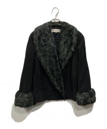 Christian Dior（クリスチャン ディオール）の古着「フェイクファートリムジャケット」｜ブラック
