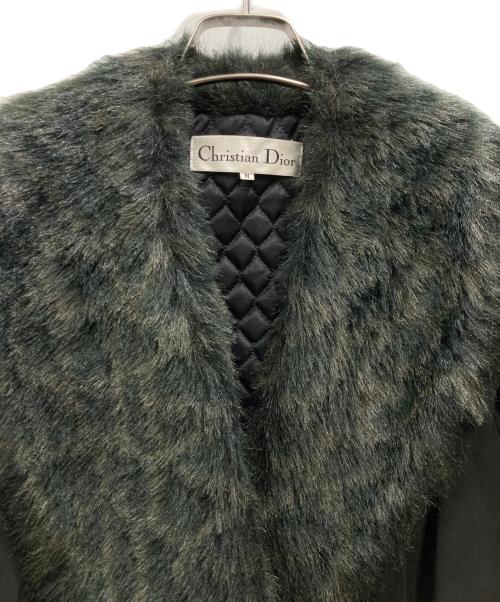 Christian Dior（クリスチャン ディオール）Christian Dior (クリスチャン ディオール) フェイクファートリムジャケット ブラック サイズ:Mの古着・服飾アイテム