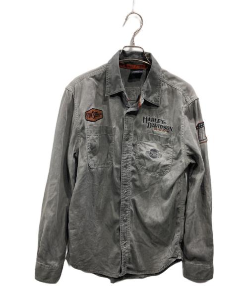 HARLEY-DAVIDSON（ハーレーダビッドソン）HARLEY-DAVIDSON (ハーレーダビッドソン) デニム ワークシャツ グレー サイズ:Mの古着・服飾アイテム