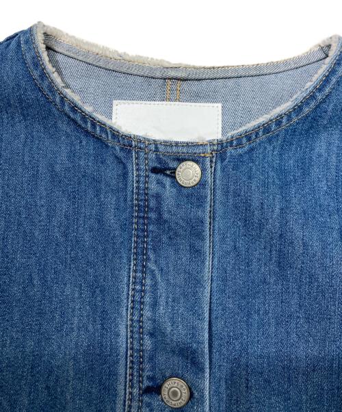 SHIPS any（シップスエニィ）SHIPS any (シップスエニィ) ノーカラー デニム ブルゾン インディゴ サイズ:Fの古着・服飾アイテム