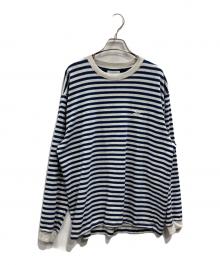 REEBOK×everyone（リーボック×エブリワン）の古着「Classic Border Long Sleeve Tee Shirt」｜グレー×ネイビー