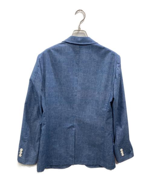 TAKEO KIKUCHI（タケオキクチ）TAKEO KIKUCHI (タケオキクチ) 千鳥格子プリント ストレッチジャケット ブルー サイズ:SIZE 2の古着・服飾アイテム