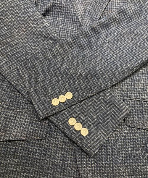 TAKEO KIKUCHI（タケオキクチ）TAKEO KIKUCHI (タケオキクチ) 千鳥格子プリント ストレッチジャケット ブルー サイズ:SIZE 2の古着・服飾アイテム