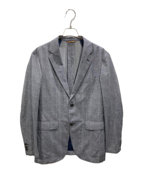 TAKEO KIKUCHI（タケオキクチ）TAKEO KIKUCHI (タケオキクチ) グレンチェックプリント ストレッチジャケット グレー サイズ:2の古着・服飾アイテム