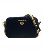 PRADAプラダ）の古着「ベロア チェーンショルダーバッグ」｜ブラック