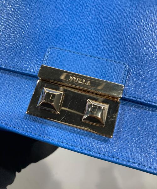 FURLA（フルラ）FURLA (フルラ) メトロポリス チェーンショルダーバッグ ブルーの古着・服飾アイテム