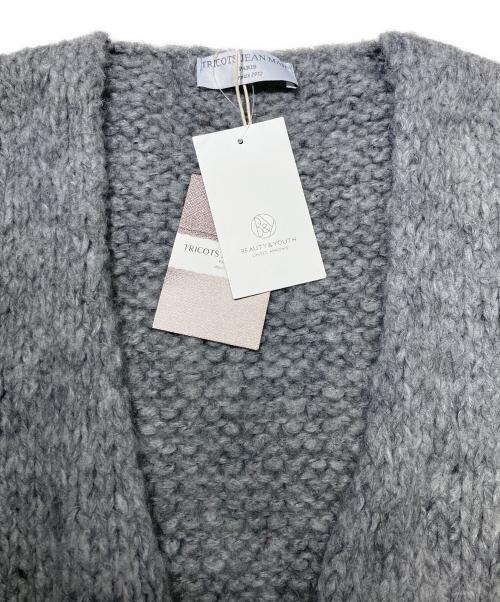 TRICOTS JEAN MARC（トリコットジーンマルク）TRICOTS JEAN MARC (トリコットジーンマルク) BEAUTY&YOUTH (ビューティーアンドユース) 別注 ミドルゲージ ノーボタンカーディガン グレー サイズ:FREE 未使用品の古着・服飾アイテム