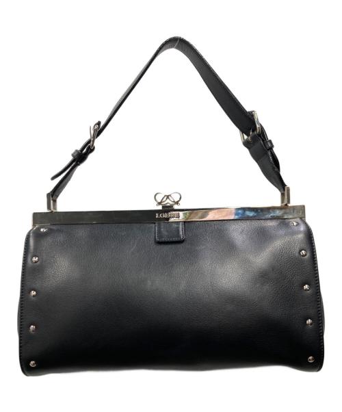 LOEWE（ロエベ）LOEWE (ロエベ) がま口 アナグラム スタッズデザイン ワンショルダーバッグ ブラックの古着・服飾アイテム