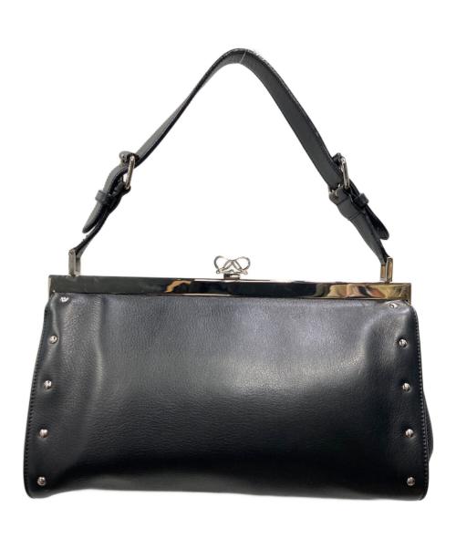 LOEWE（ロエベ）LOEWE (ロエベ) がま口 アナグラム スタッズデザイン ワンショルダーバッグ ブラックの古着・服飾アイテム