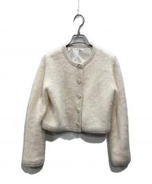 Snidel（スナイデル）の古着「Sustainableファーライクニットジャケット」｜ホワイト
