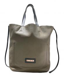 MARNI（マルニ）の古着「レザートートバッグ」｜カーキ×イエロー