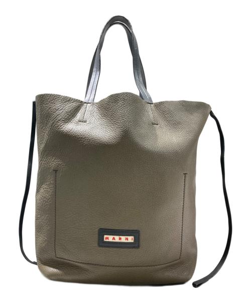 MARNI（マルニ）MARNI (マルニ) レザートートバッグ カーキ×イエローの古着・服飾アイテム