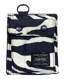 HEAD PORTER（ヘッドポーター）の古着「2つ折り財布」｜ホワイト×ブラック