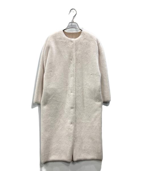 HER LIP TO（ハーリップトゥ）Her lip to (ハーリップトゥ) Faux Fur Reversible Coat ホワイト×ベージュ サイズ:Mの古着・服飾アイテム