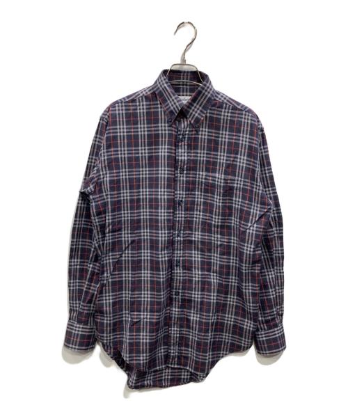 Burberry's（バーバリーズ）Burberry's (バーバリーズ) ノヴァチェック ボタンダウンシャツ ネイビー サイズ:SIZE Sの古着・服飾アイテム