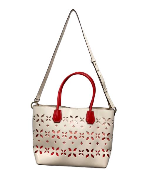 MICHAEL KORS（マイケルコース）MICHAEL KORS (マイケルコース) マーサー・ギャラリー トート ホワイト×レッドの古着・服飾アイテム