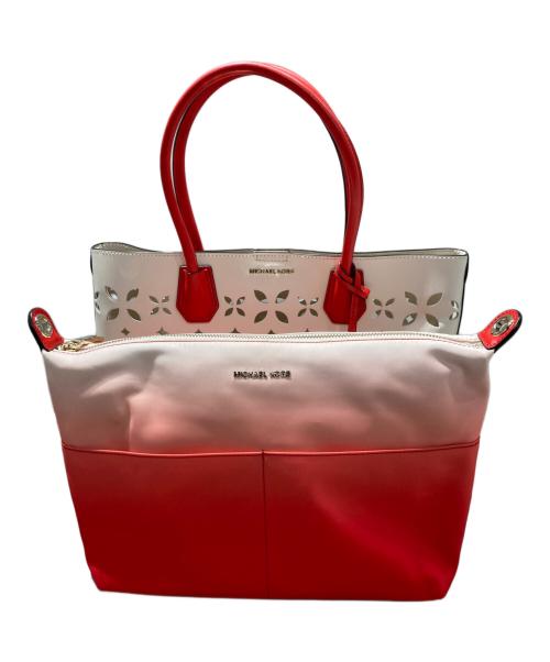 MICHAEL KORS（マイケルコース）MICHAEL KORS (マイケルコース) マーサー・ギャラリー トート ホワイト×レッドの古着・服飾アイテム